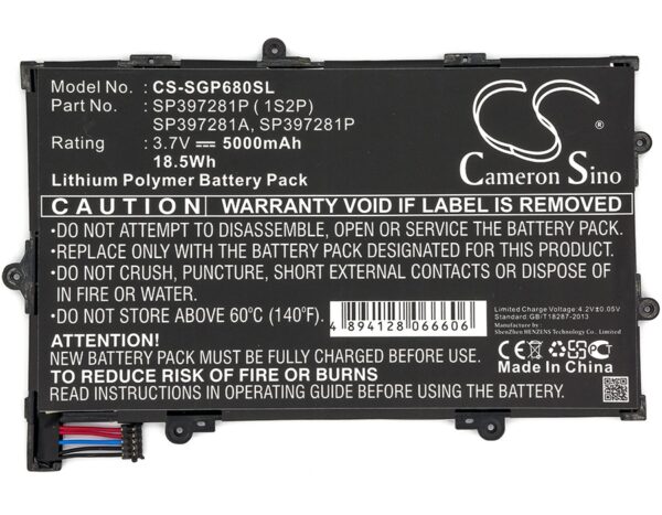 Bateria SAMSUNG GALAXY TAB 7.7 P6800 SP397281P