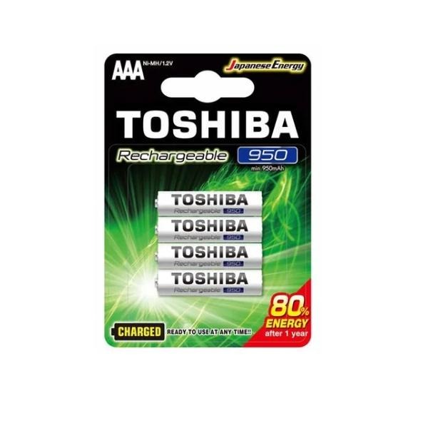 PILAS AAA RECARGABLES TOSHIBA 950mAh BLISTER 4 UNIDADES