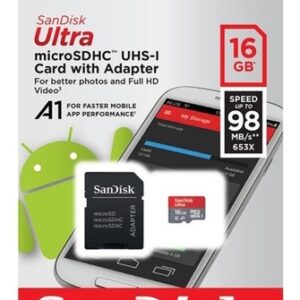 Tarjeta DE MEMORIA SANDISK MICROSD 16GB ULTRA 98MB/S CON ADAPTADOR SD