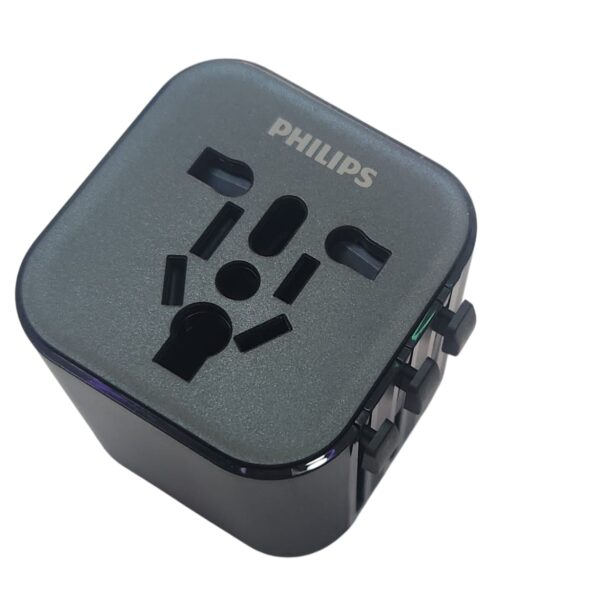 Adaptador de Enchufe de Viaje Philips Universal SPB10138/93 – Compatible UK/US/EU/AU