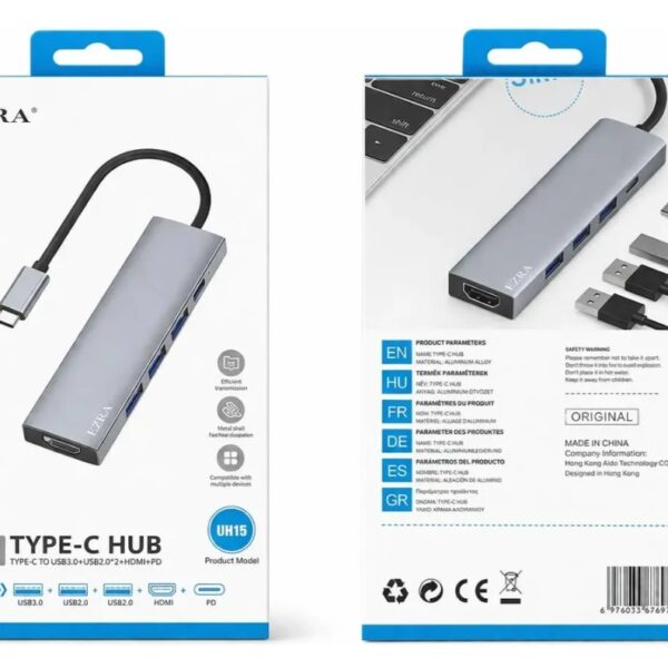 Adaptador Hub 5en1 Multifuncional Hdmi-usb-c-tpc Uh15