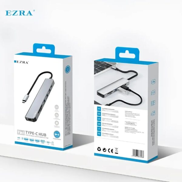 Adaptador Hub Usb-c 7en1 Usb 3.0 Salida Video Hdmi 4k Uh16