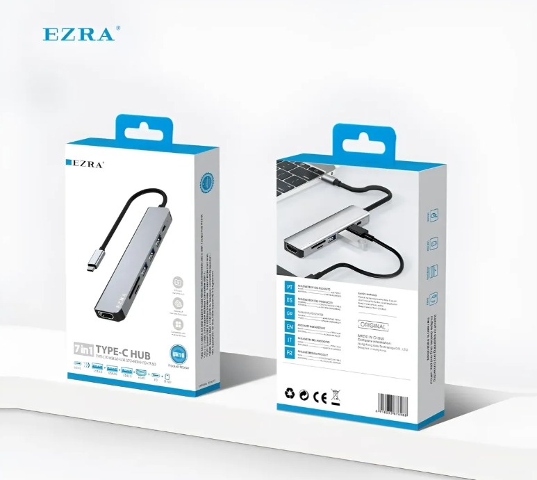 Adaptador Hub Usb-c 7en1 Usb 3.0 Salida Video Hdmi 4k Uh16