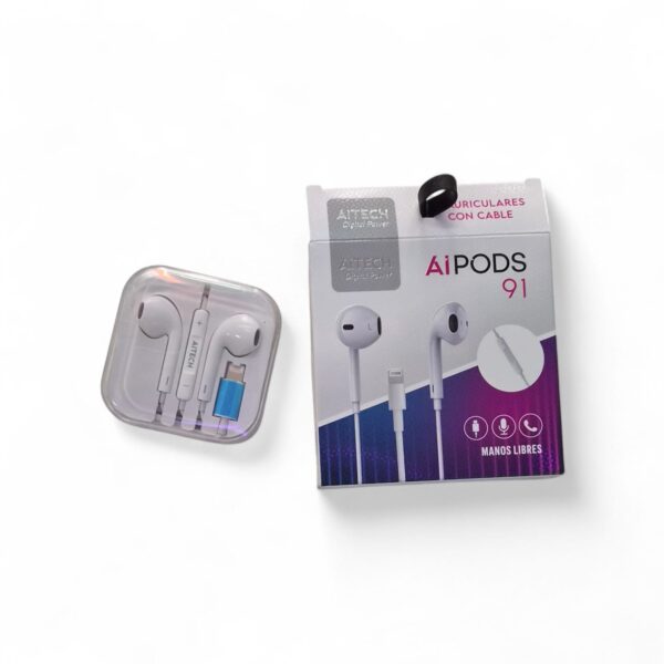 Auriculares Lightning AiPods 91 con Micrófono para iPhone