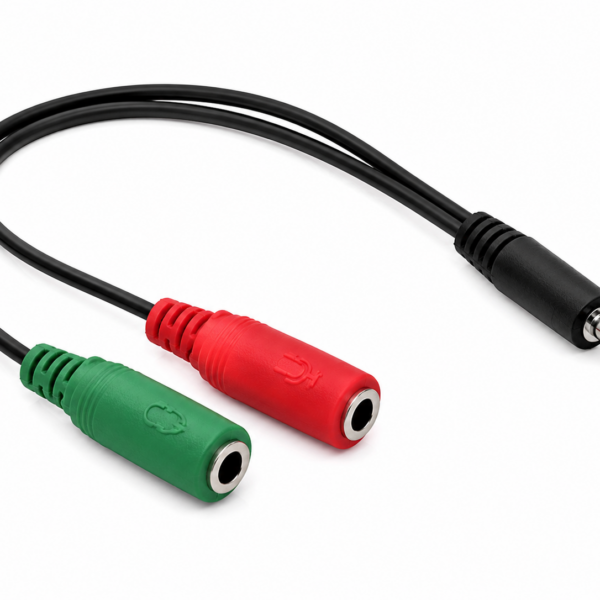 Adaptador Plug 3.5mm a 2 Jack 3.5mm Audio y Micrófono