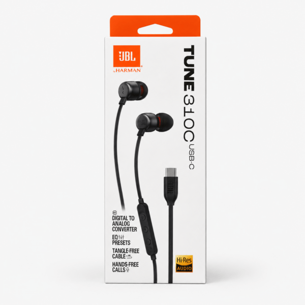 Auriculares JBL Tune 310C USB-C In-Ear con Micrófono Negro