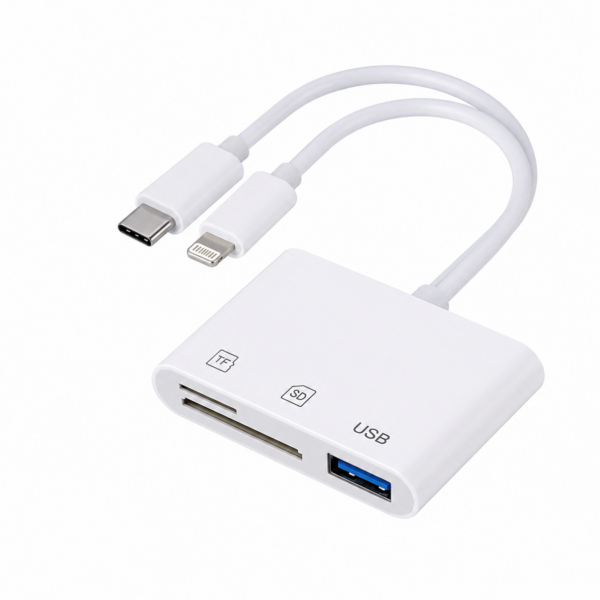 Lector De Tarjetas SD / Micro SD USB Conector Lightning + USB-C